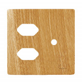 Placa p/ 2 Tomadas + Furo 4x4 - Novara Avelã 